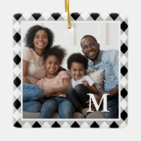 Monogramme de Jacquard noir et blanc rustique