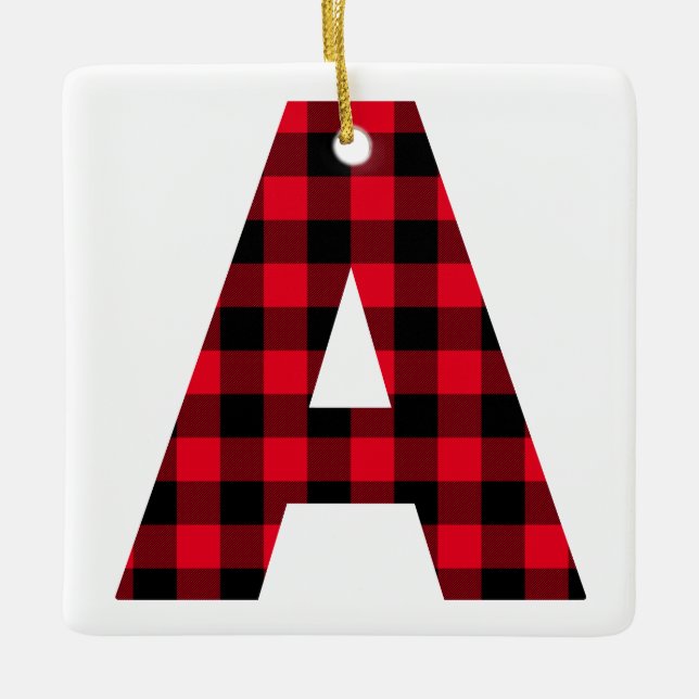 Ornement En Céramique Monogramme Plaid Monogramme A de Buffalo Classique (Devant)