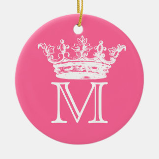 Ornement En Céramique Monogramme vintage de couronne