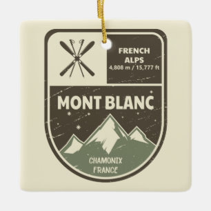Ornement En Céramique Mont Blanc French Alps Chamonix France 
