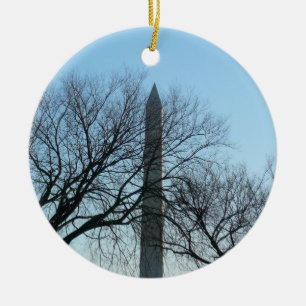 Ornement En Céramique Monument de Washington dans le paysage d'hiver I