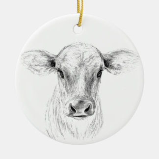 Ornement En Céramique MOO une jeune vache du Jersey