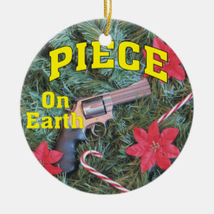 Ornement En Céramique Morceau sur l'ornement de Noël d'arme à feu de la