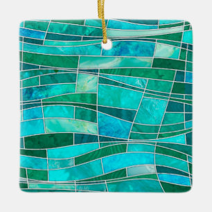 Ornement En Céramique Mosaic Waves Art - Ocean Gems