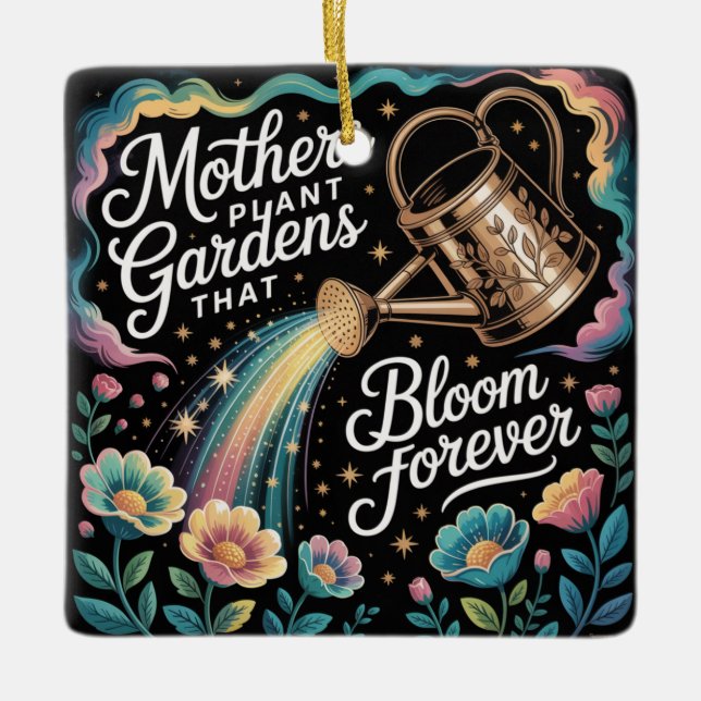Ornement En Céramique Mothers Plant Gardens That Bloom Forever (Devant)