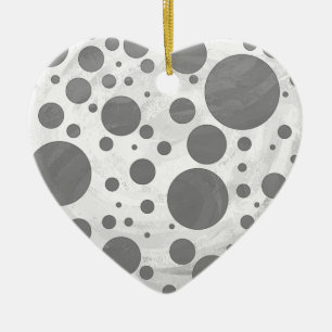 Ornement En Céramique Motif à pois gris ardoise