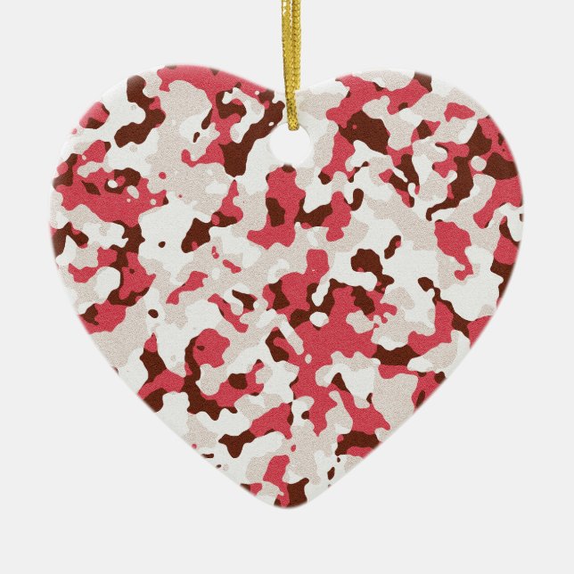 Ornement En Céramique Motif de camouflage rouge (Devant)