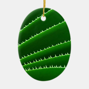 Ornement En Céramique Motif de feuille verte Spiky