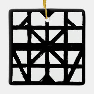 Ornement En Céramique Motif de la Maison à colombage noir et blanc allem