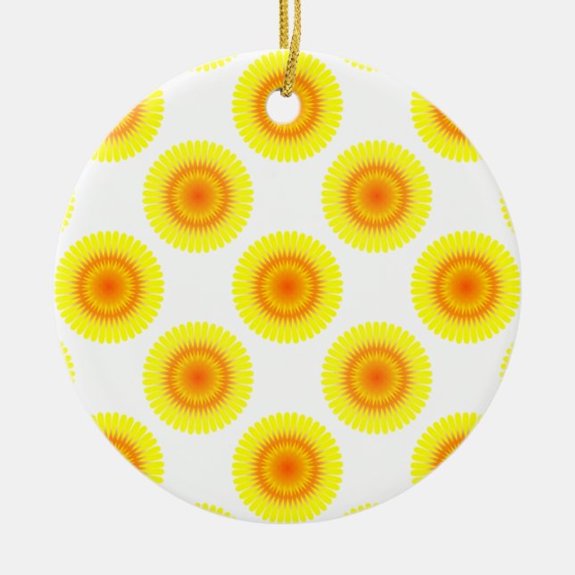 Ornement En Céramique Motif de tournesol personnalisé (Devant)