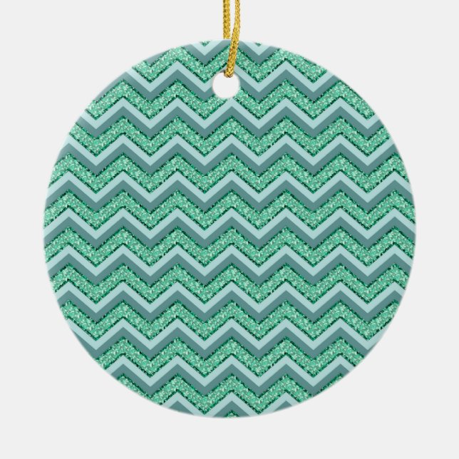 Ornement En Céramique Motif Emerald Chevron à facettes (Devant)