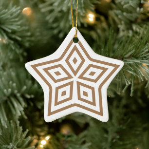 Ornement En Céramique Motif en rhombus de style nordique marron clair