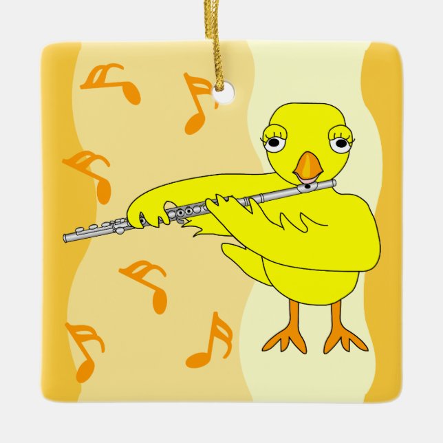 Ornement En Céramique Motif Flute Chick (Devant)