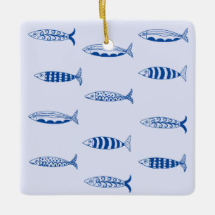 Ornement En Céramique Motif Sardines