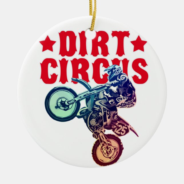 Ornement En Céramique Motocross de saleté (Devant)