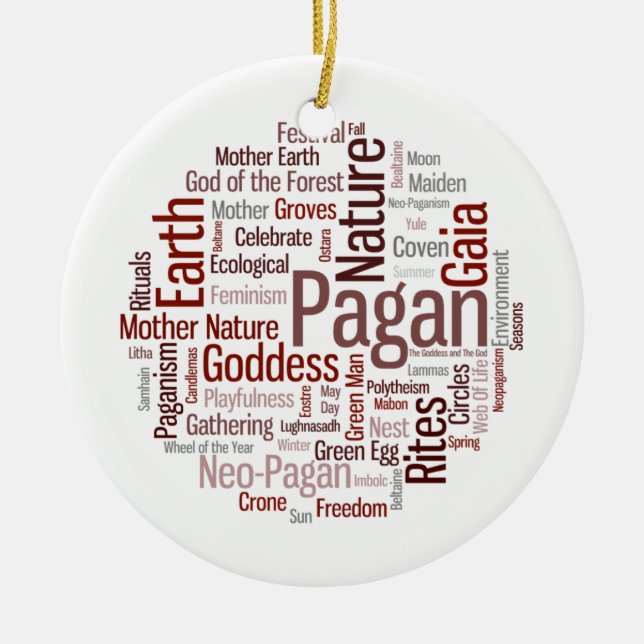 Ornement En Céramique Mots païens (Devant)