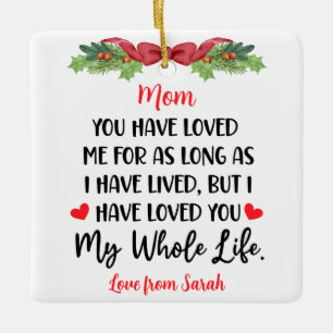 Ornement En Céramique Mots sentimentaux pour maman avec photo personnali