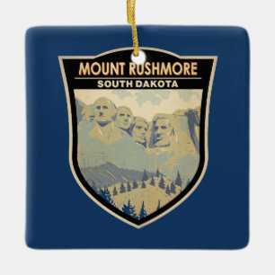 Ornement En Céramique Mount Rushmore South Dakota Travel Art Vintage