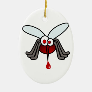 Ornement En Céramique Moustique rouge et gris de bande dessinée avec la