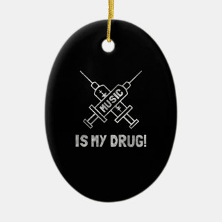 Ornement En Céramique Music Is My Drug - Love Music - Straight Edge