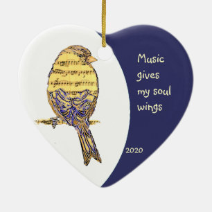 Ornement En Céramique Musique donne mes ailes soul Citer Musique Note Oi