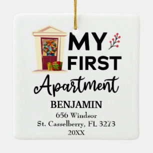 Ornement En Céramique My First Apartment 2022 Custom Names & Address