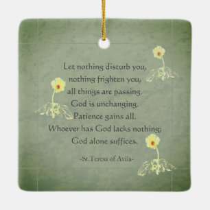 Ornement En Céramique "Nada te turbe"St Teresa d'Avila anglais/espagnol