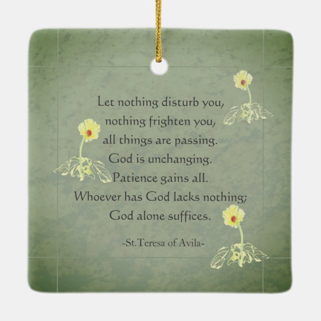 Ornement En Céramique "Nada te turbe"St Teresa d'Avila anglais/espagnol (Dos)