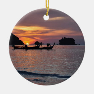 Ornement En Céramique Nai Yang Beach, Phuket, Thaïlande, coucher de sole