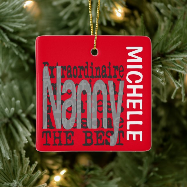 Ornement En Céramique Nanny Extraordinaire CUSTOM (Arbre)