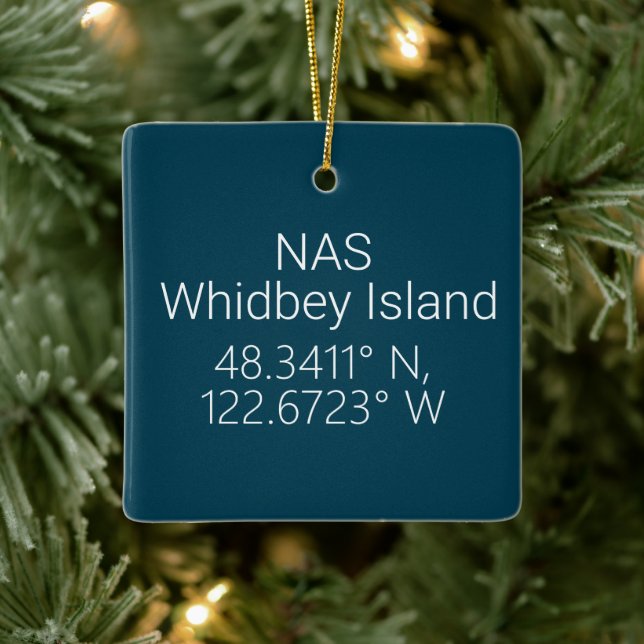 Ornement En Céramique NAS Whidbey Island Latitude Longitude  (Arbre)