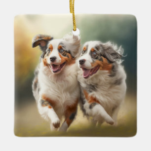 Ornement En Céramique National Australian Shepherd Day, Chien australien