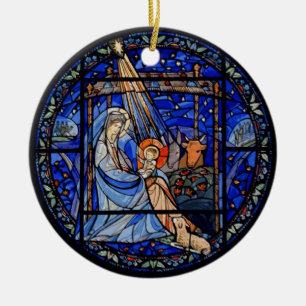 Ornement En Céramique Nativité avec Noël + Date