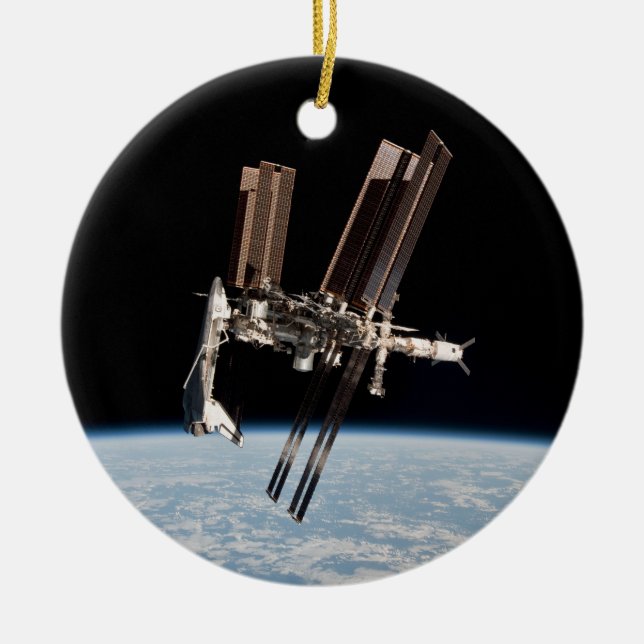Ornement En Céramique Navette Vers La Station Spatiale Internationale (Devant)
