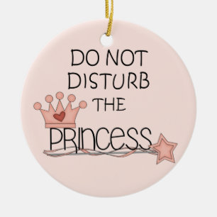 Ornement En Céramique Ne dérangez pas la princesse affichette de porte