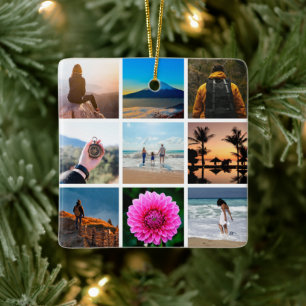 Ornement En Céramique Neuf Collage photo personnalisable