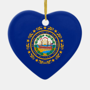 Ornement En Céramique New Hampshire State Flag Design
