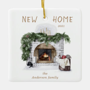 Ornement En Céramique new home rustic fireplace photo Ceramic Ornament