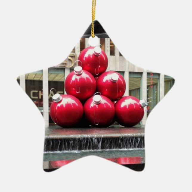 Ornement En Céramique New York City Christmas Balls Rockefeller Center (Devant)