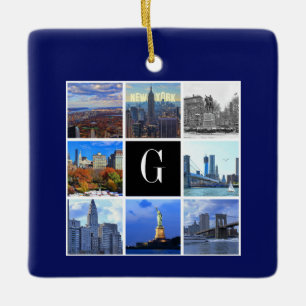Ornement En Céramique New York City Skyline 8 Photo Collage