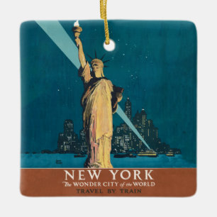 Ornement En Céramique New York City Vintage voyage Liberty Skyline