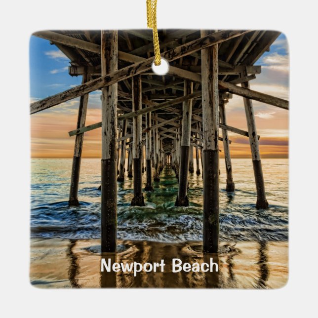 Ornement En Céramique Newport Beach Balboa Pier (Devant)