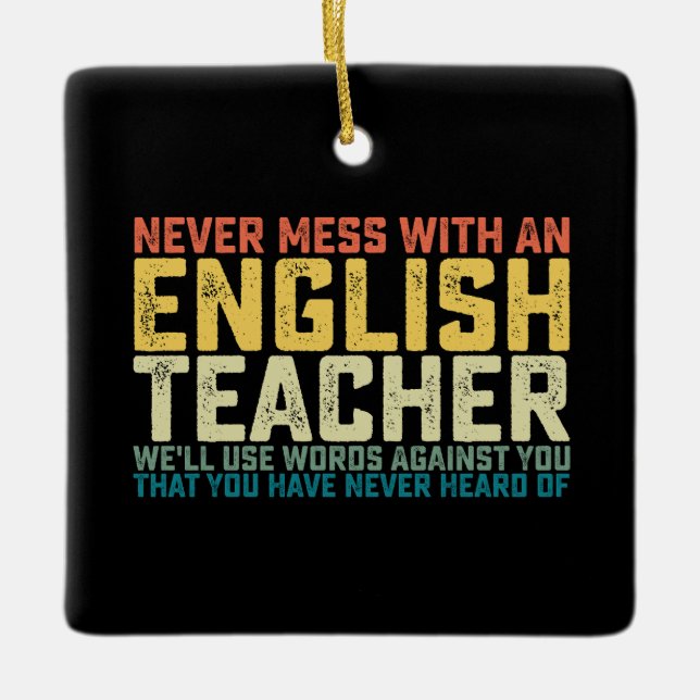 Ornement En Céramique N'hésitez pas avec un professeur d'anglais Nous ut (Devant)
