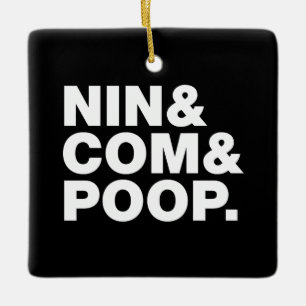 ORNEMENT EN CÉRAMIQUE NIN & COM & POOP. BALLE DE PING-PONG