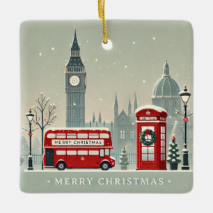 Ornement En Céramique Noël à Londres   Big Ben et Londres festive
