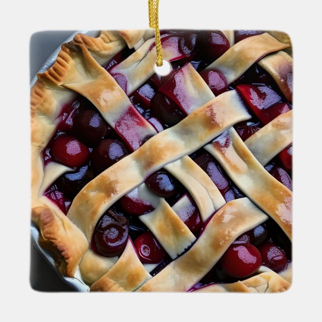 Ornement En Céramique Noël à tarte | Jeu de nourriture amusant (Devant)