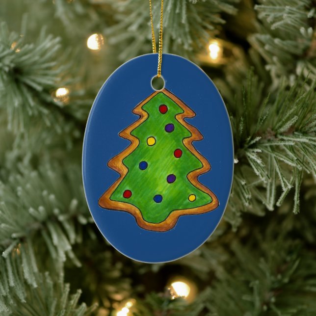 Ornement En Céramique Noël Arbre sucre biscuits de vacances (Arbre)