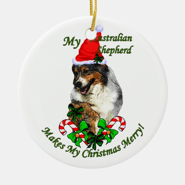 Ornement En Céramique Noël australien de berger (Devant)