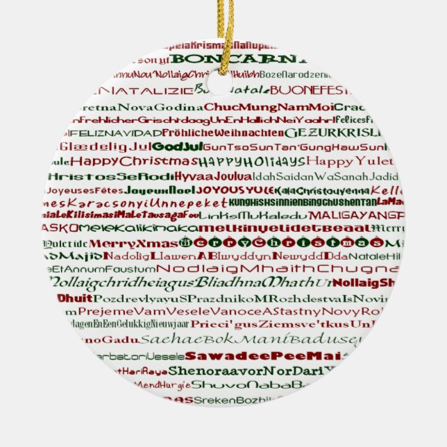 Ornement En Céramique Noël Autour De L'Organisation Mondiale (Devant)