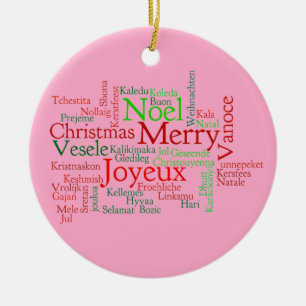 Ornement En Céramique Noël dans de nombreuses langues